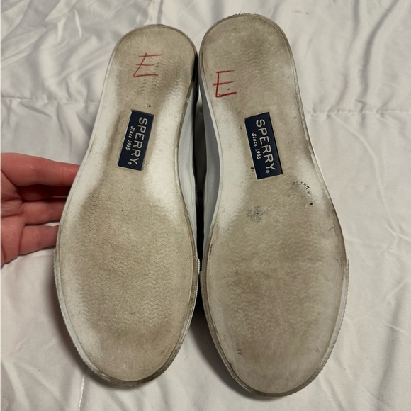 Sperry Top Side Women Seaside Quilted Suede Slip on Sneakers Gray 8 Memory Foam - Picture 6 of 13